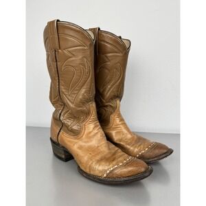 Vintage Larry Mahan Cowboy Boots Womens 6.5 B Lizard Wingtip Leather Western